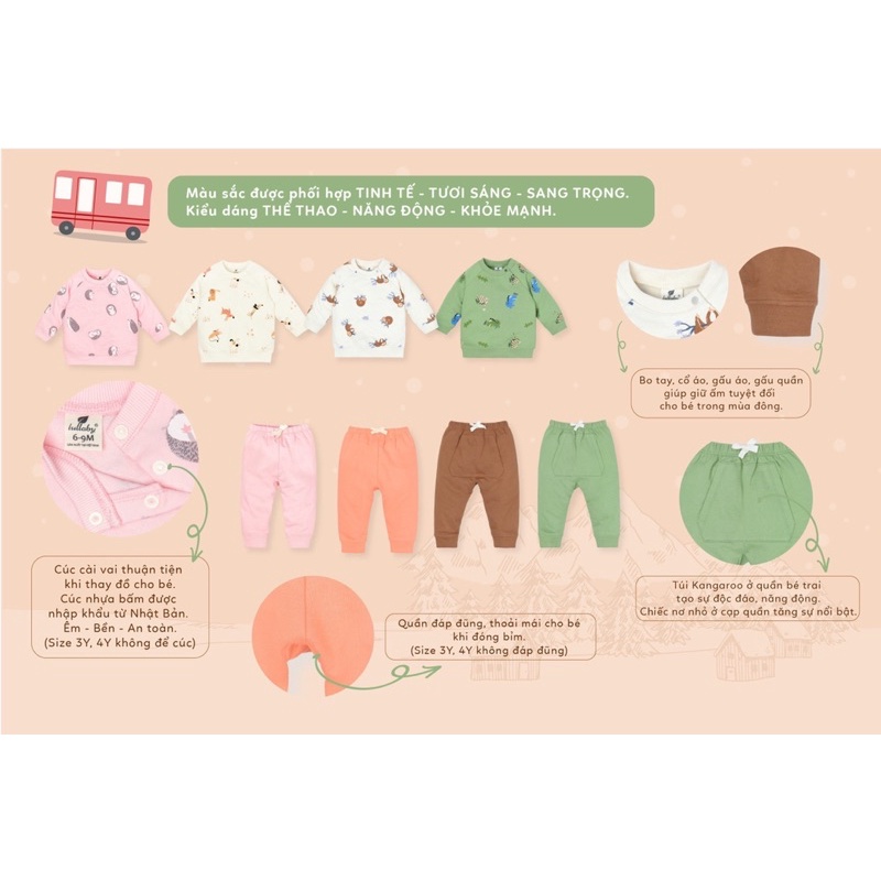 Bộ Lullaby dài tay raglan French Terry/Nỉ da cá NH709P - New Arrival AW 2021