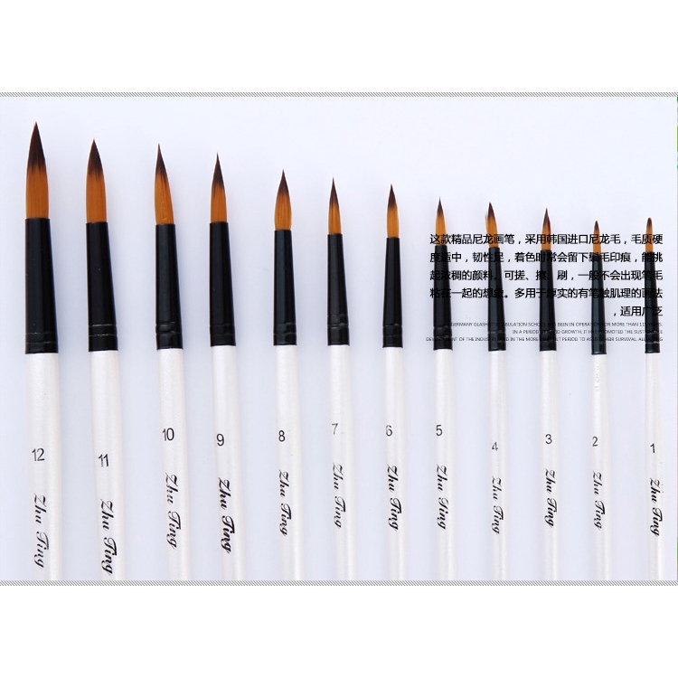 Set 12 Cọ Vẽ 4 Màu Chuyên Dụng