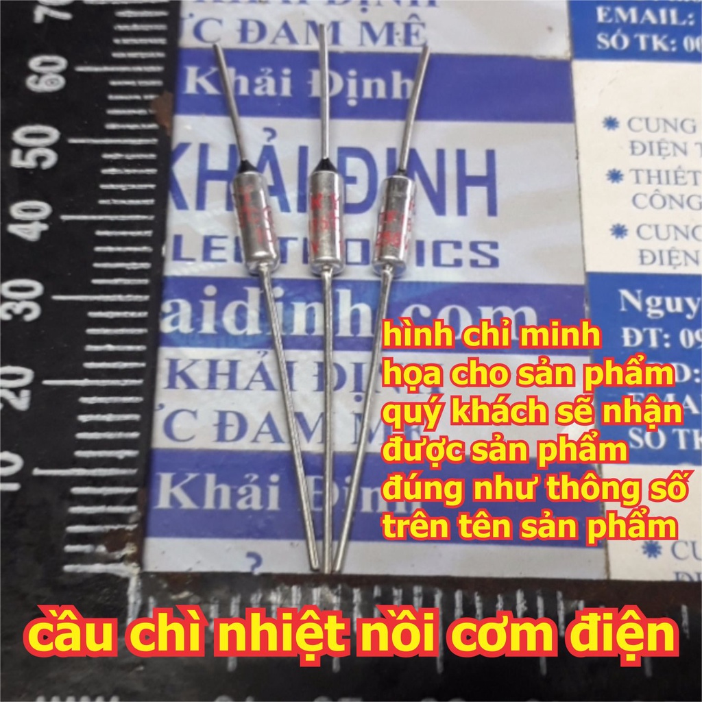 10 cái cầu chì công tắc nhiệt nồi cơm điện 10A 250V loại tròn dài RY các loại 115 độ ~216 độ kde2458