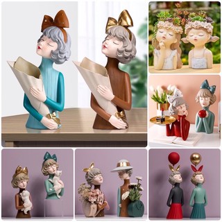 Bình hoa cô gái-Cô gái cầm hoa-Lọ hoa