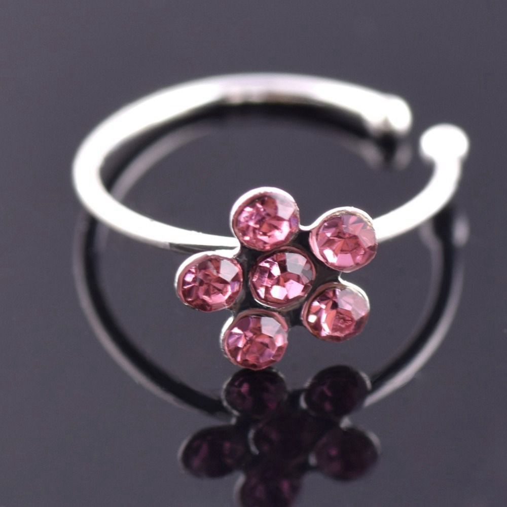 Khuyên mũi tròn tùy chọn màu sắc phong cách Ấn Độ thời trang unisex