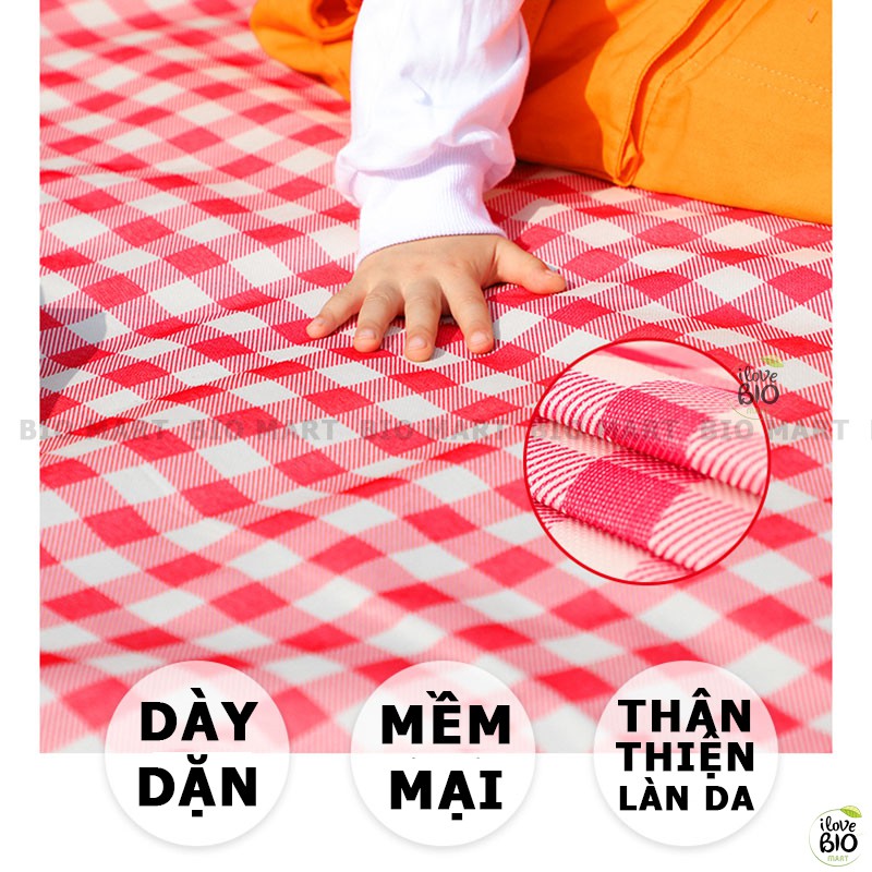 Thảm Du Lịch Gấp Gọn Chống Thấm - Thảm Picnic, Thảm Dã Ngoại Cao Cấp Họa Tiết Caro 2mx2m Tiện Lợi - BIO203