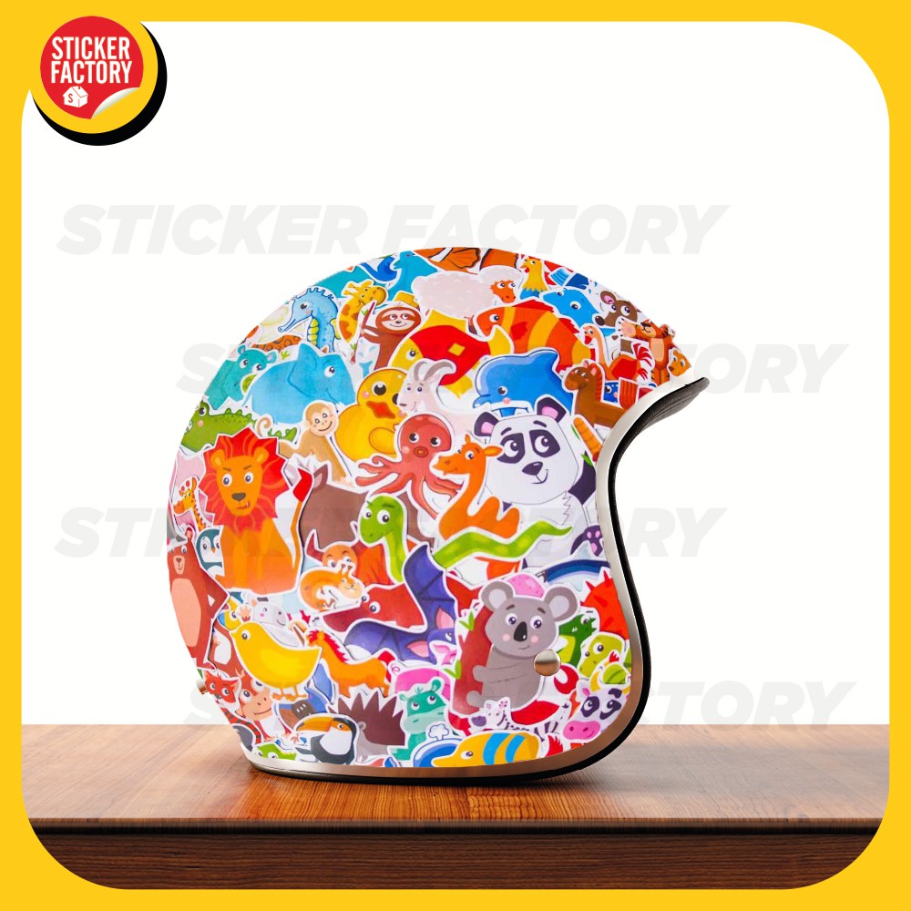 Animals - hộp set 100 sticker decal hình dán nón bảo hiểm , laptop, xe máy, ô tô- Sticker Factory