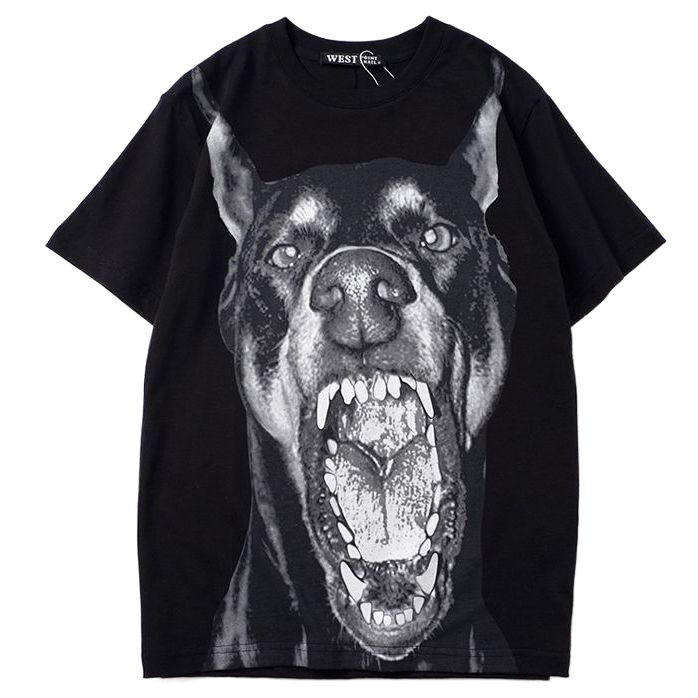 Áo Thun Cotton Mùa Hè Tay Ngắn In Hình Đầu Chó 3D Màu Tối Cho Cặp Đôi Size S-5Xl 5 Phong Cách