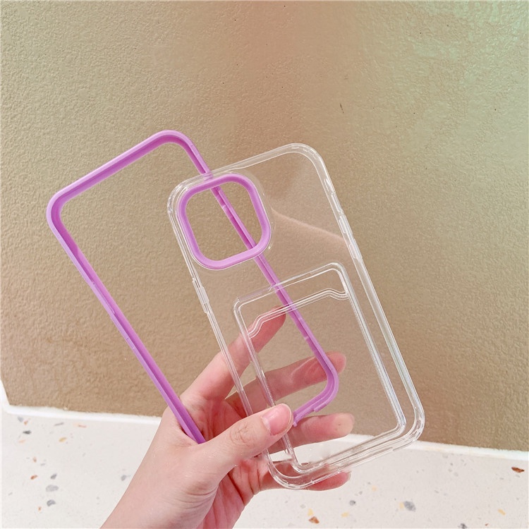 Ốp Điện Thoại Mềm Trong Suốt Chống Sốc Có Ngăn Đựng Thẻ Cho iPhone 14 11 12 Pro Max X XS Max XR 7 8 Plus