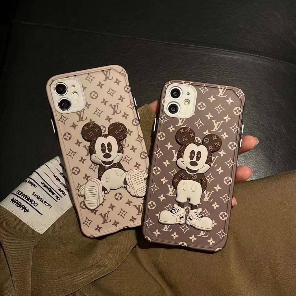 Ốp lưng Mickey iPhone、 Europe and the United States big name Miqi LV Apple 11 set iPhone12Promax mobile phone case XS all-inclusive protection XR women