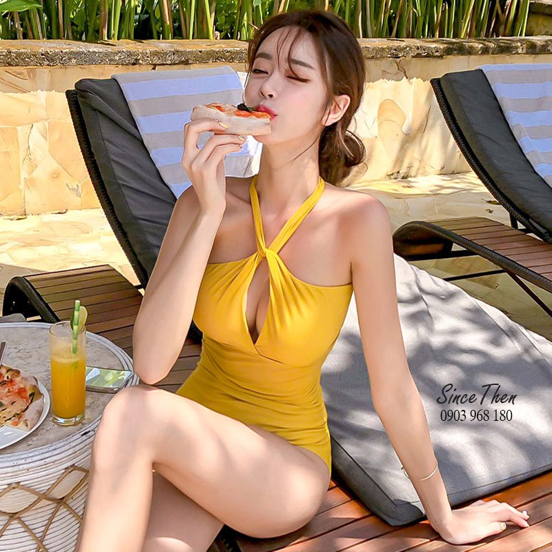 Bikini liền thân 3 có 3 màu, Đồ bơi xoắn cổ dây chéo lưng sexy - Since Then