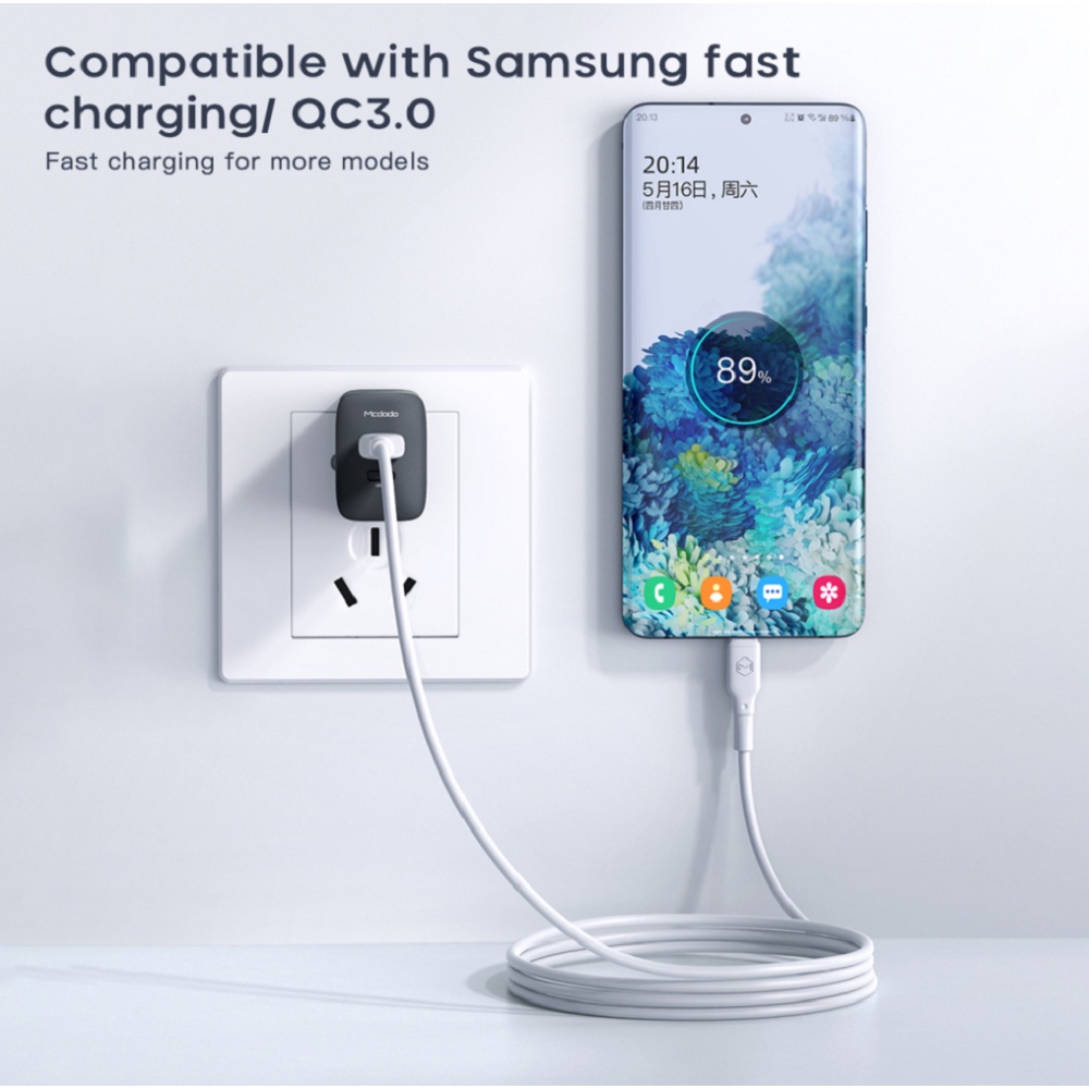 Củ Sạc Nhanh MCDODO 20W PD Type C Dùng Cho Iphone 12 11 Xs Xr X 8 Ipad Pro hỗ trợ QC 3.0 18w