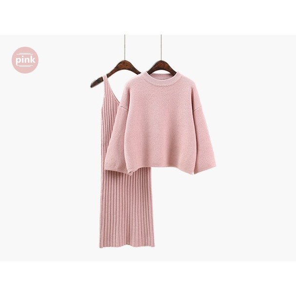Set 2 chi tiết đầm len cao cấp