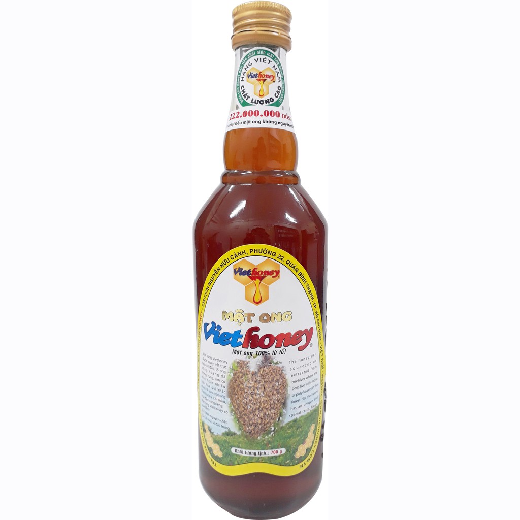 Mật ong Viethoney chai thủy tinh 700g