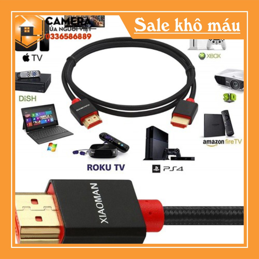 Dây Cáp HDMI XIAOMAN 1.5M (Xả Kho) Dây cáp HDMI Chất Lượng Cực Tốt. Dây Bọc Dù Siêu Bền.DHG1 .c