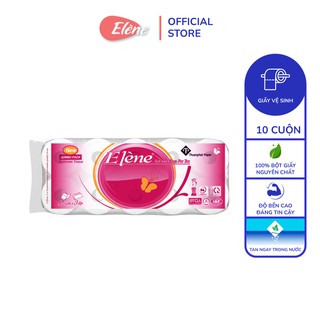 4 dây Giấy vệ sinh Elene hồng 10 cuộn 3 lớp