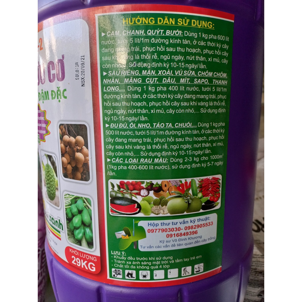 CAN TÍM HỮU CƠ ĐẬM ĐẶC , can 29kg