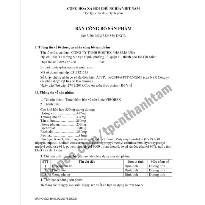 Viên uống VIOREX giảm các triệu chứng nghẹt mũi, tắc mũi, chảy nước mũi - Hôp 60 viên