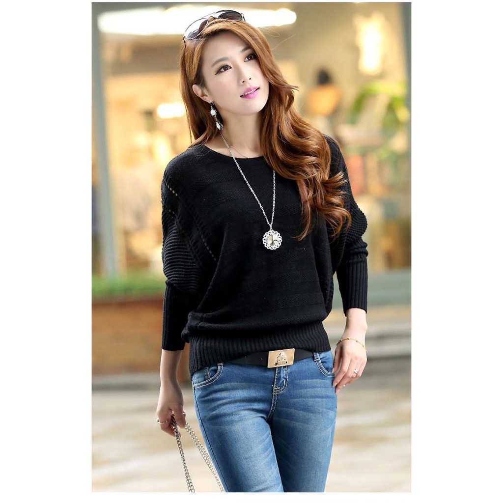 Áo len nữ phong cách Hàn Quốc kiểu cánh dơi
