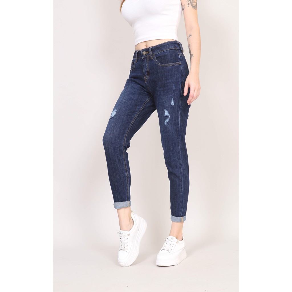 Quần Jean Nữ Boyfriend baggy Rách co dãn 120 CT JEANS