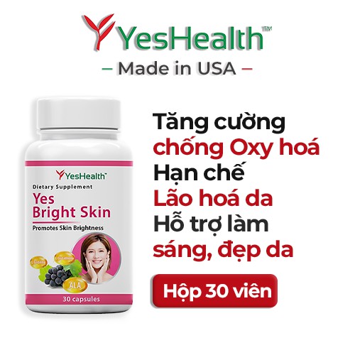 [TPCN Nhập Khẩu] Viên Uống Hỗ Trợ Làm Sáng Da Đẹp Da Yes Bright Skin - Hộp 30 Viên Nang