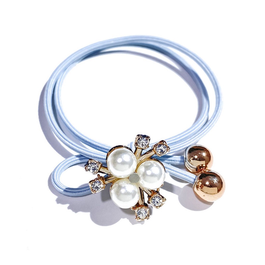 Dây Buộc Tóc Co Giãn Đính Hạt Ngọc Trai Màu Sắc Ngẫu Nhiên Cho Nữ