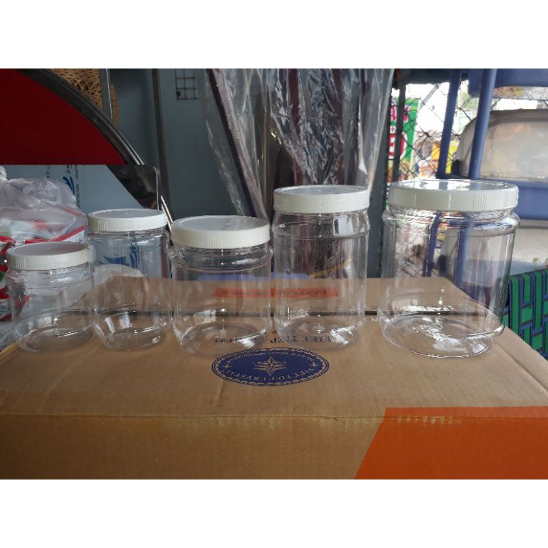 hũ nhựa pet tròn nắp trắng đựng mức, kẹo....