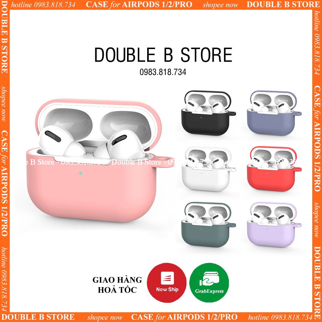 [Tặng kèm móc] Vỏ trơn Silicone Airpods PRO bảo vệ hộp đựng tai nghe airpods PRO màu sắc thời trang