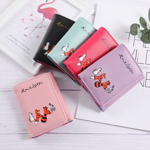 Ví da dài cầm tay cho nữ in hình cáo dễ thương