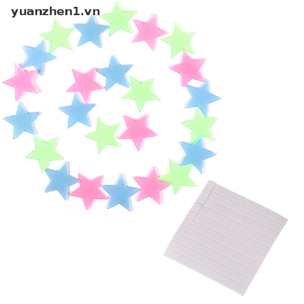 Bộ 100 Ngôi Sao 3D Dạ Quang Dán Trang Trí Tường