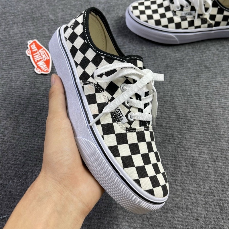 Giày thể thao SNEAKER 4M vans classic dây buộc xanh, trắng, kẻ caro nam nữ, Giày thể thao nam nữ