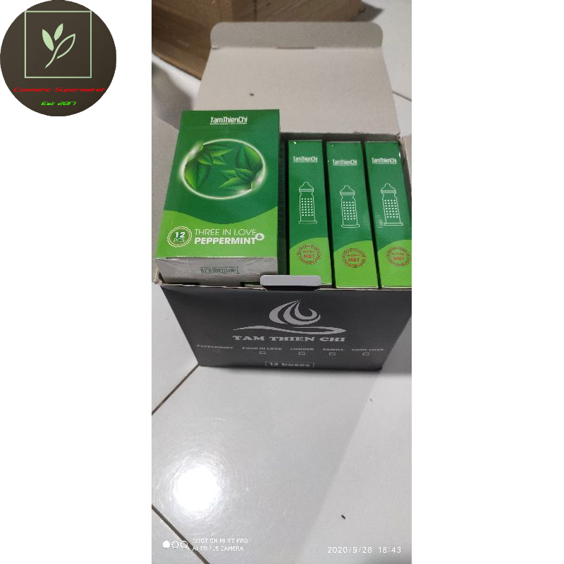 (12 CÁI) Bao cao su Three In Love Peppermint Tâm Thiện Chí