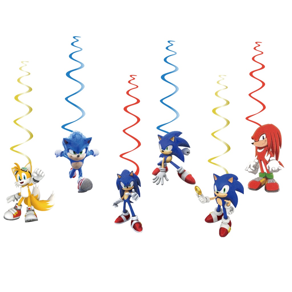 Bộ Bong Bóng Hình Nhím Sonic Trang Trí Tiệc Sinh Nhật