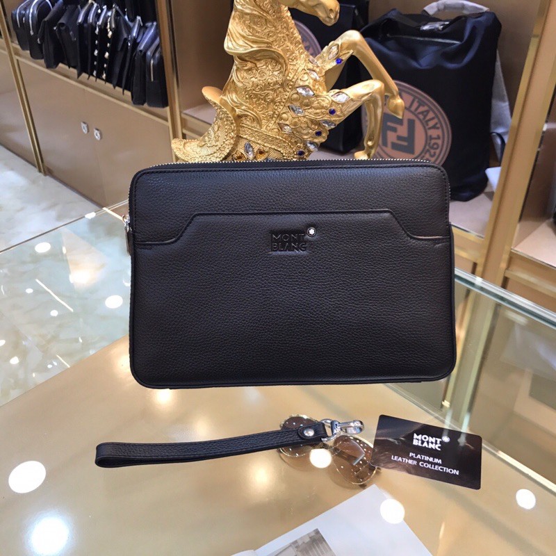 ví tab đứng da mềm khoá kéo nam tính mont blanc