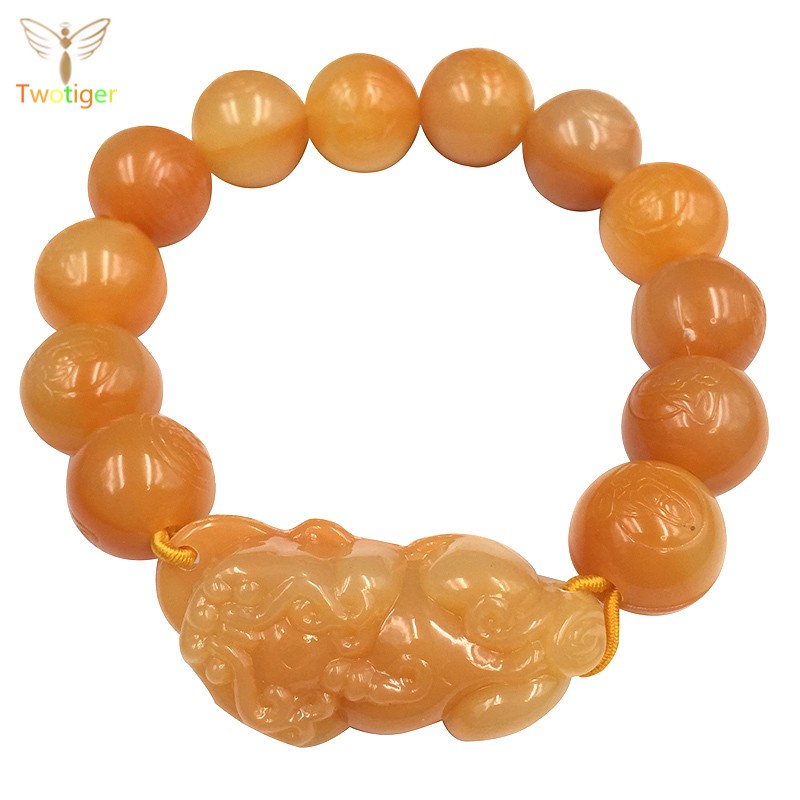 Vòng tay xỏ hạt thiết kế động vật bằng nhựa resin giả đá topaz