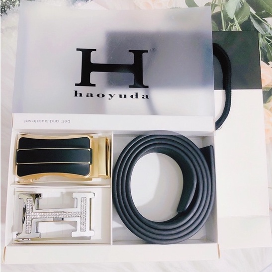 Thắt Lưng Nam [FULLBOX] Da Bò Thật Dây Lưng Nam COMBO Nguyên Set 2 Mặt Khóa Và 1 Dây Quà Tặng Sang Trọng Đẳng Cấp