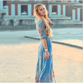 Đầm Maxi Boho Vintage - Váy maxi cao cấp
