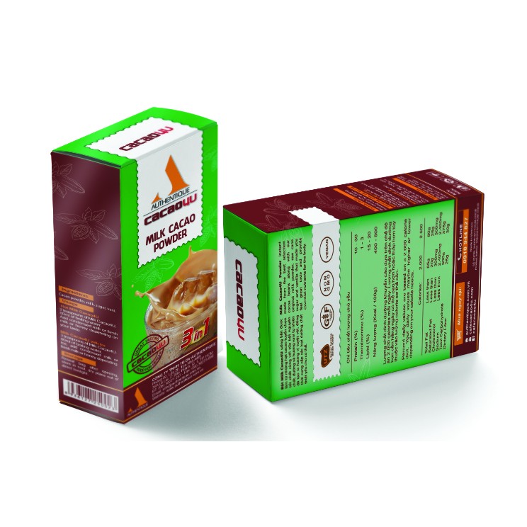 Bột Cacao 3in1 Hộp 120gr - Tiện lợi, dễ pha | Authentique Cacao