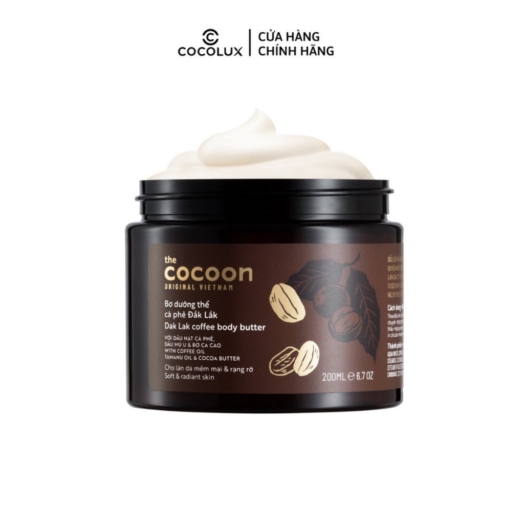 Bơ Dưỡng Thể Cocoon Cà Phê Đak Lak 200ml