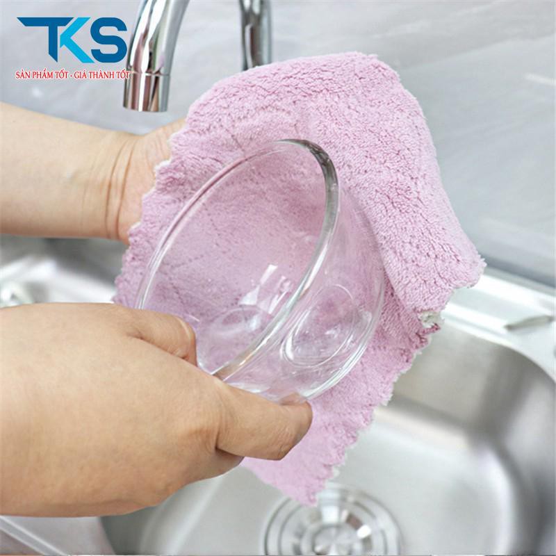 Khăn lau tay, khăn lau bếp 2 màu đa năng siêu mềm, siêu thấm nước, giặt lại rất dễ ràng