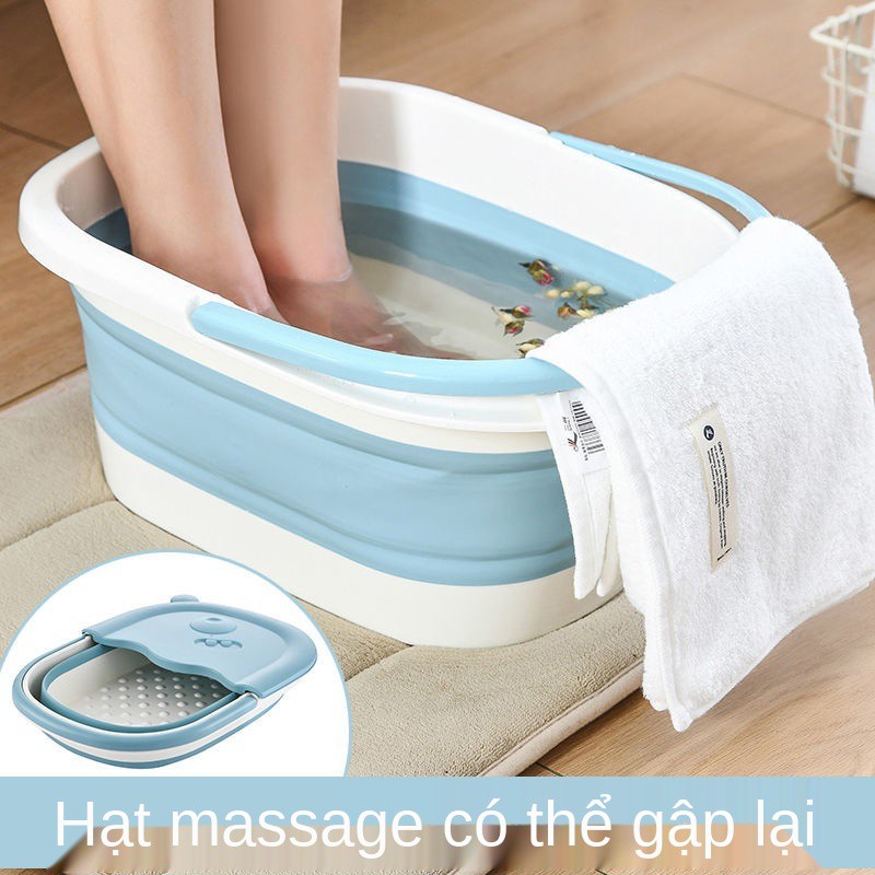 ❧✽Thùng ngâm chân cách nhiệt trẻ em cao sâu qua bắp có nắp gập bồn massage nhựa gia dụng