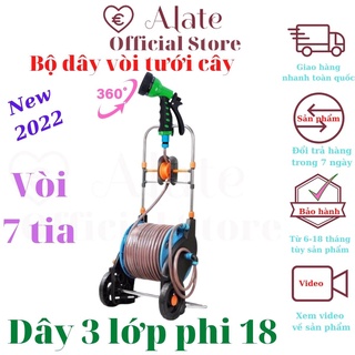 Rulo cuộn dây tưới cây rửa xe, mày lạnh, sân vướn nhà cửa dài từ 30 đến 50 mét phi 18 cấu tạo 3 lớp Lionking Tonydx