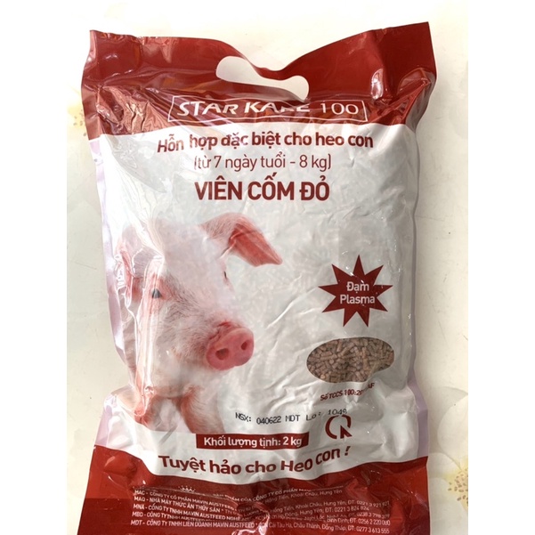 1 Túi 2 kg thức ăn cho heo con tập ăn.