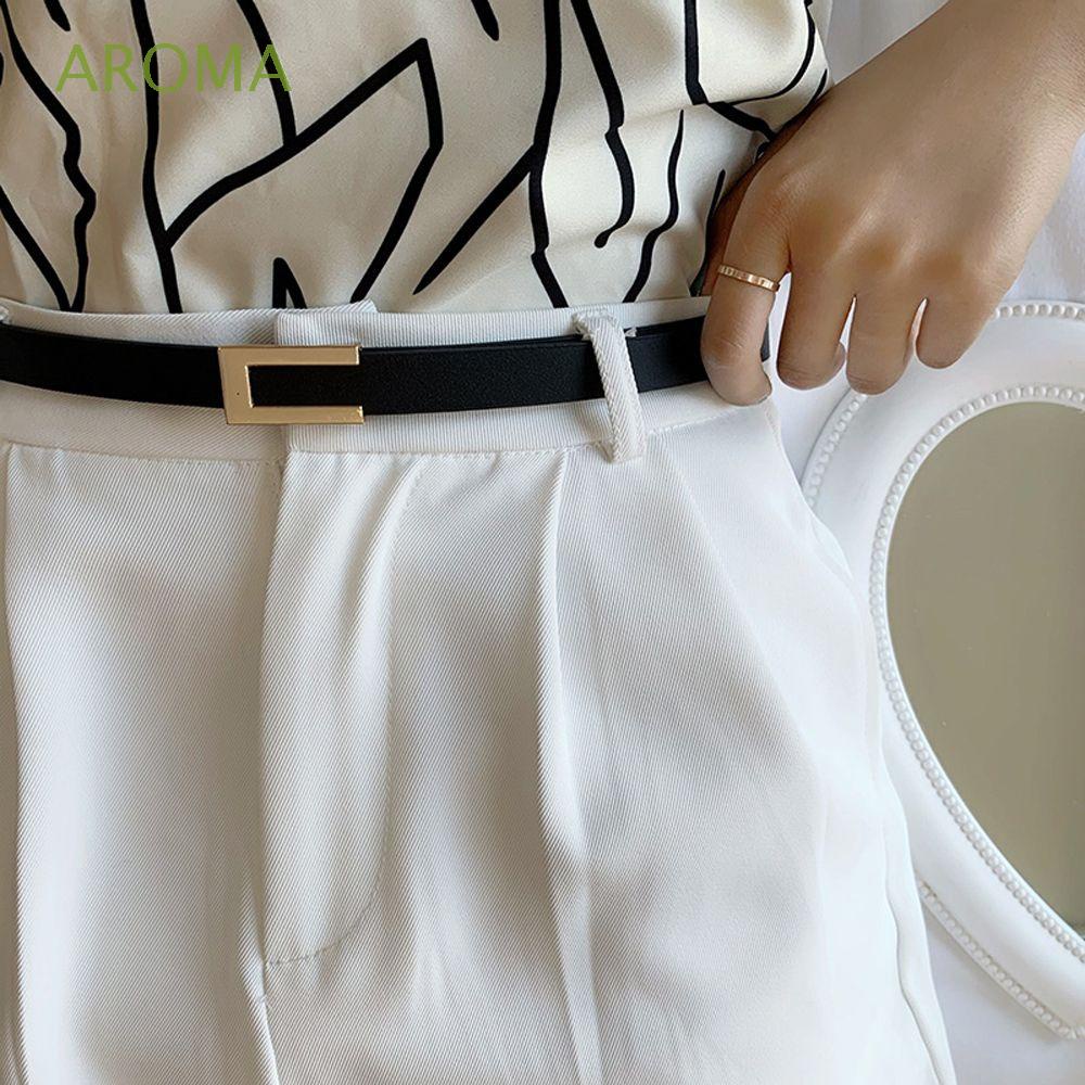 Thắt Lưng Da Bản Nhỏ Phong Cách Vintage Hàn Quốc Cho Nữ