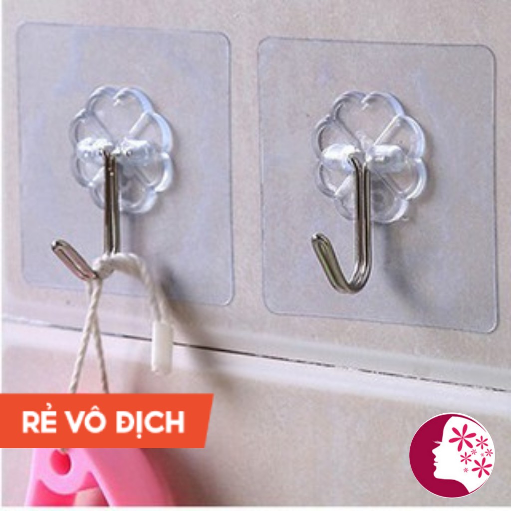 Móc Dán Tường Siêu Dính Trong Suốt Chịu Lực Tốt Chắc Chắn 6x6 cm