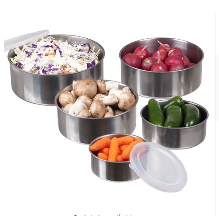 Set 4 hộp đựng thực phẩm inox kèm 4 nắp tiện lợi cao cấp