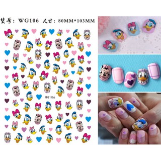 sticker dán móng hình vịt donald cute