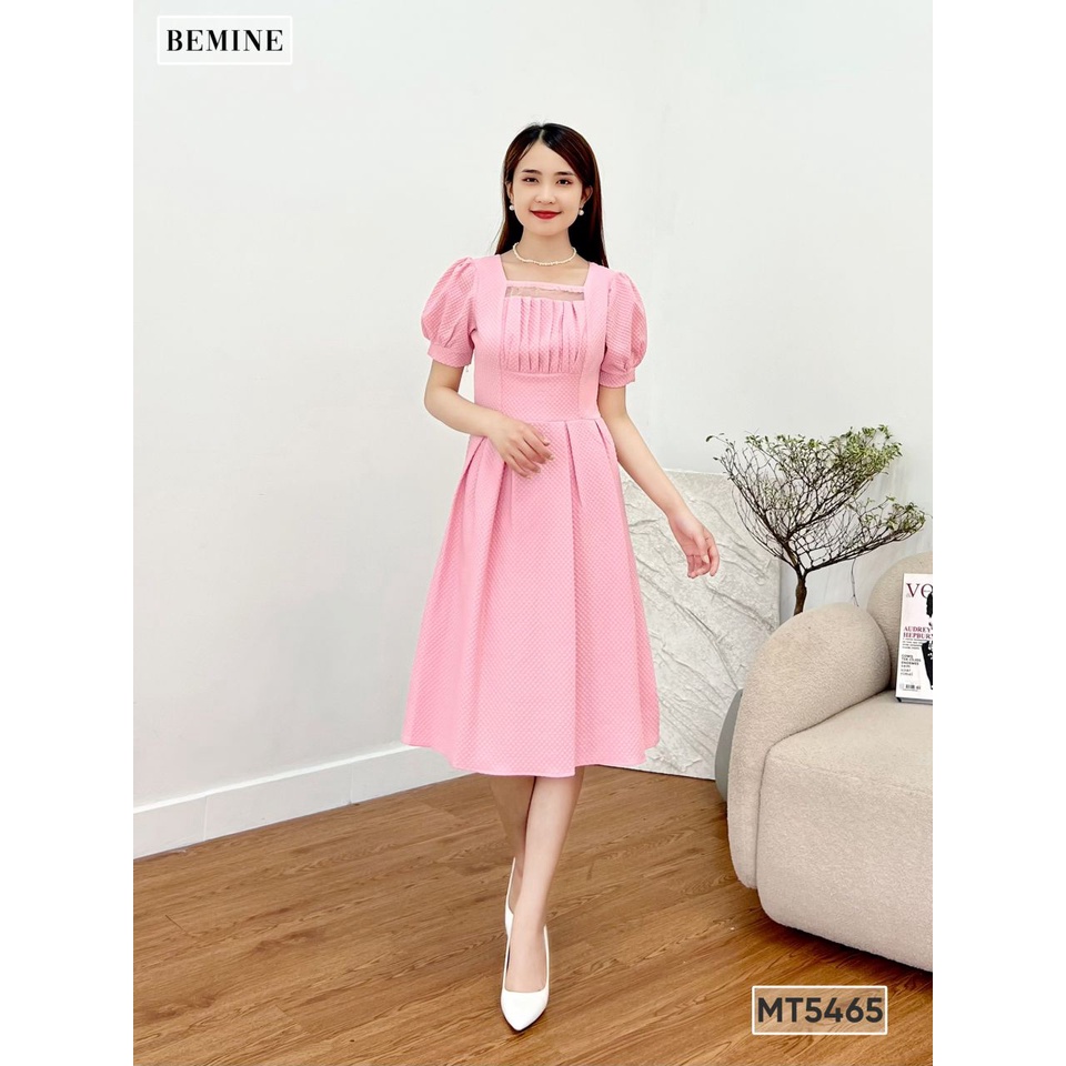 Đầm cổ vuông tay phồng BEMINE MT5465HONG
