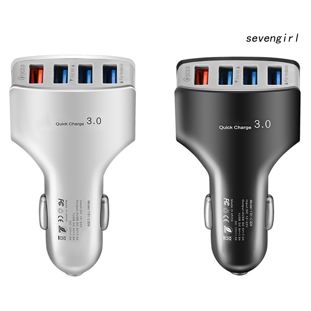 Bộ Sạc Nhanh Qc3.0 4 Cổng Usb Cho Xe Hơi