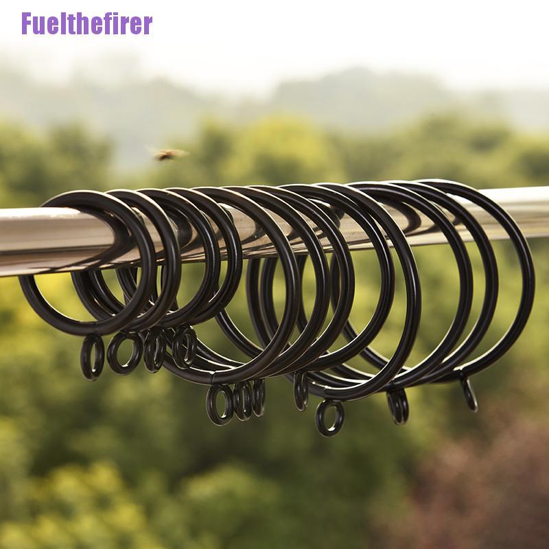 Set 10 Vòng Treo Rèm Cửa Bằng Kim Loại Màu Đen 5 Kích Cỡ