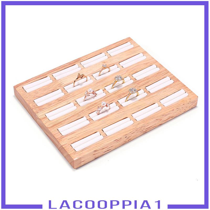 [Lacooppia1] Khay Gỗ 20 Ngăn Đựng Nhẫn / Bông Tai Trang Trí Cho Nữ