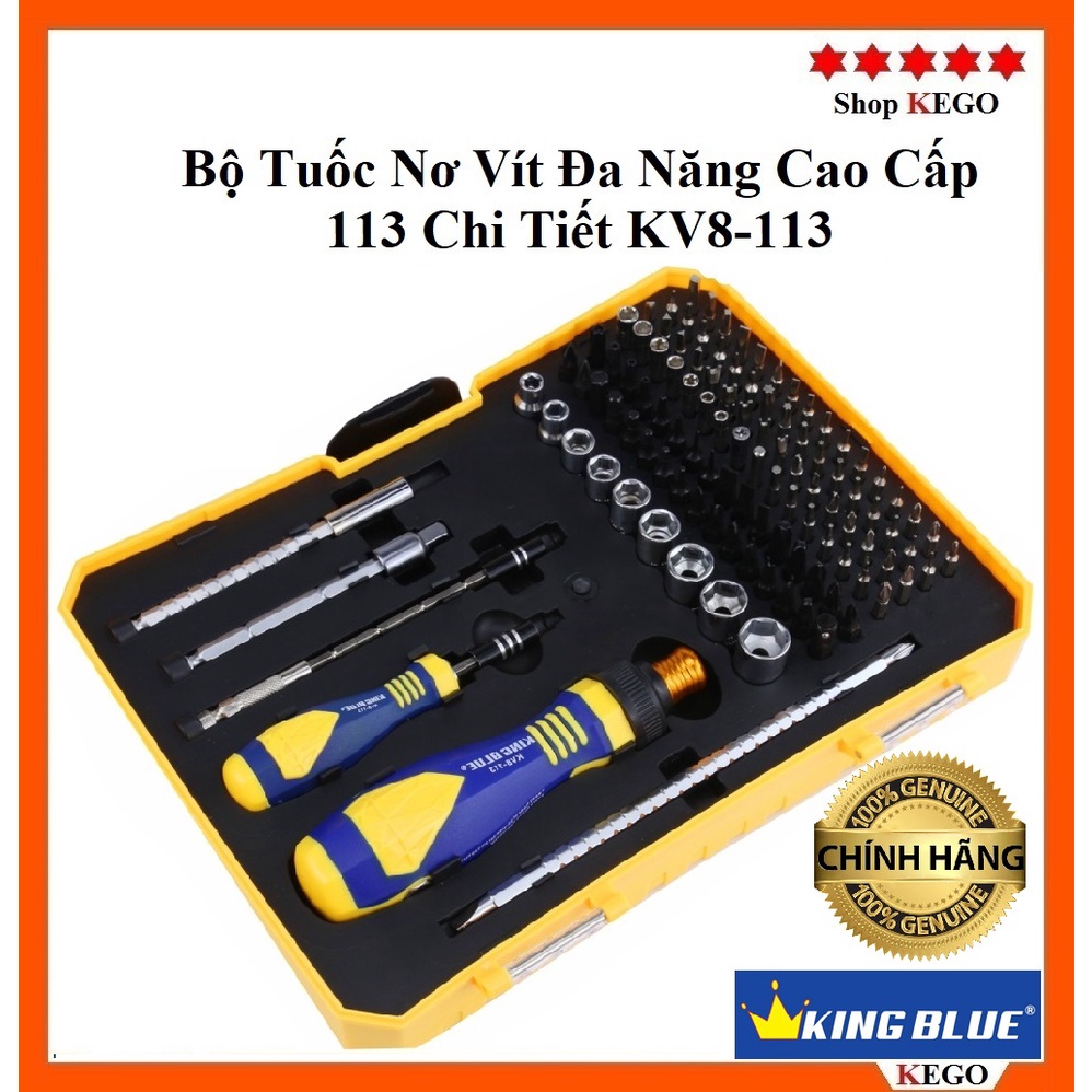 [CHÍNH HÃNG] Bộ Tuốc Nơ Vít Đa Năng Cao Cấp 36,113 Chi Tiết King Blue