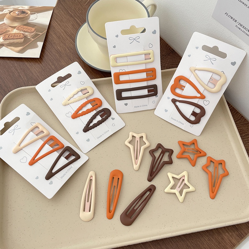 Bộ Kẹp Tóc Ngôi Sao Màu Nâu Dễ Thương Xinh Xắn Dành Cho Bé Gái