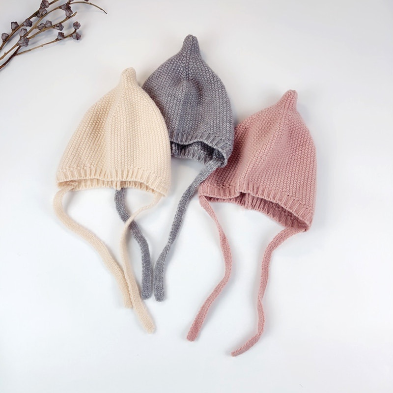 Mũ Beanie Đan Len Màu Sắc Ngọt Ngào Giữ Ấm Mùa Đông Cho Bé